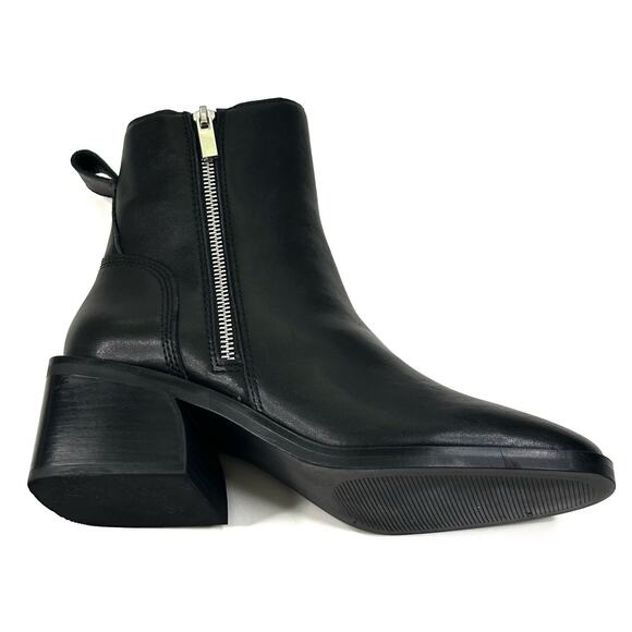 Steve Madden Ruthy Black Leather Ankle Boots Side Zip Womens Size 8.5M New $119 - Picture 8 of 13